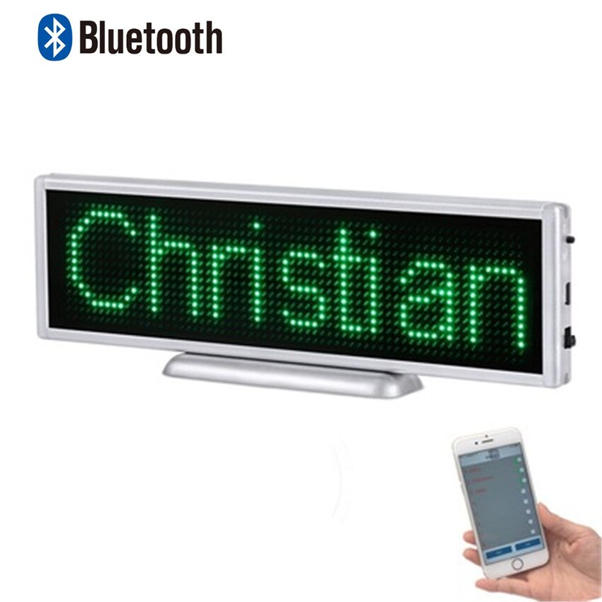 Indendørs  p3 16 * 64 pixel genopladeligt led fast-mobil besked led display panel og belyst skilt med app bluetooth funktion