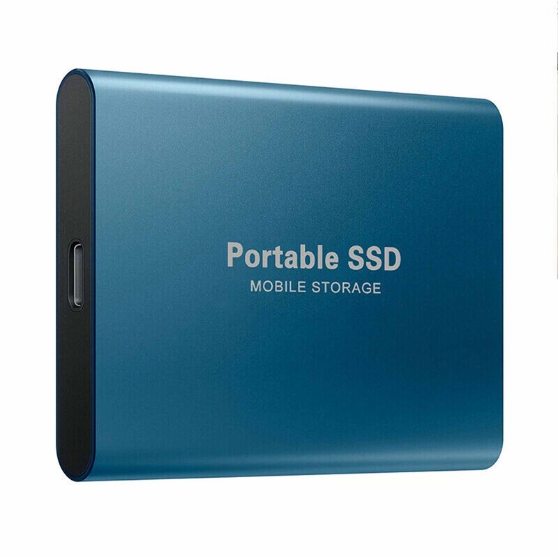 Disco duro externo SSD de 1TB, 2TB, tipo C, USB 3,0, de estado sólido, portátil, móvil: Color azul / 2TB