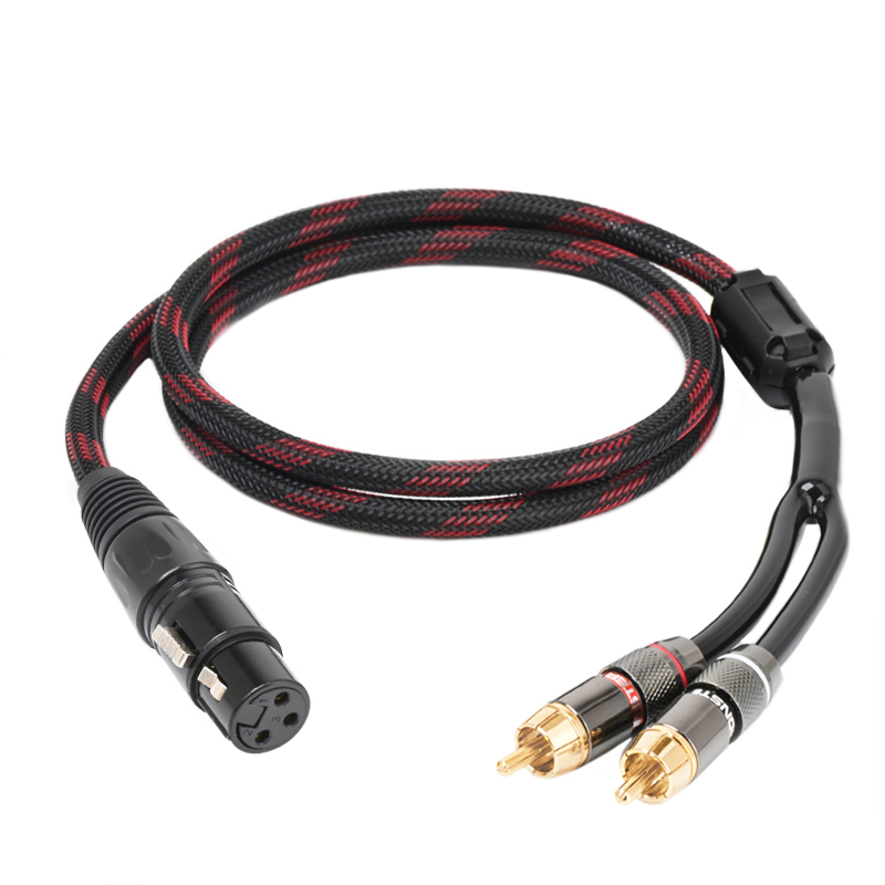 Hifi xlr  to 2 rca-kabel för mikrofonhögtalare hi-end 6n ofc xlr hane och hona jack  to 2 rca-adapterkabel ljudkabel: Röd / 5m