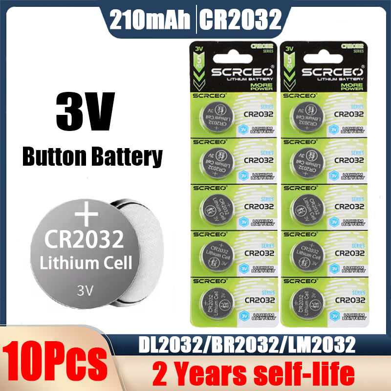5-100 pces cr2032 cr 2032 botão bateria 3v 210mah bateria de lítio para relógio brinquedo calculadora carro controle remoto célula tipo moeda: Preto