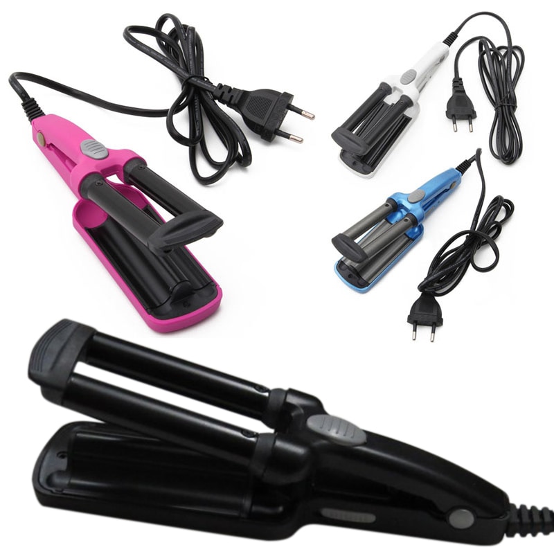 Mini rizadores de pelo de cerámica, varita ondulada de hierro, 3 barriles de hierro, herramientas planas de cerámica para el cabello, alicates de engaste profesionales, rizador de cabello Ha