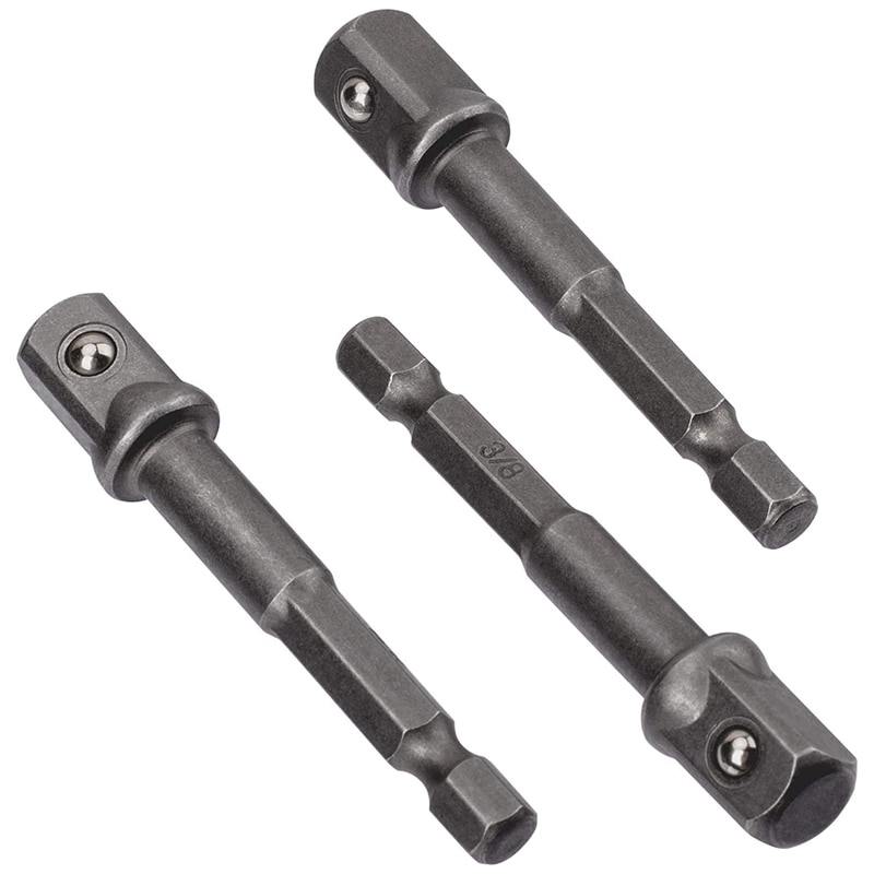 5 Pack 3/8 Inch(10Mm) Vierkante Socket Adapter Bit Set, impact Driver Power Bits Voor Automotive DIY-1/4 Hex Shank