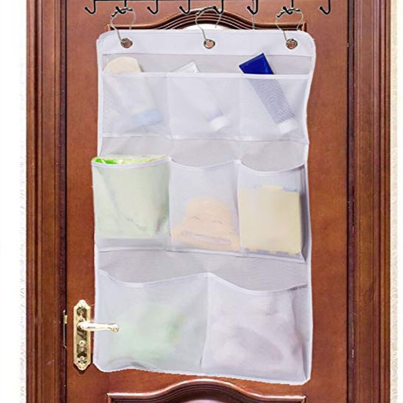 6 Pocket Multi-Layer Grid Bath Storage Bathroom Shower Hanging Mesh Organizer Caddy Tub Wall Bag