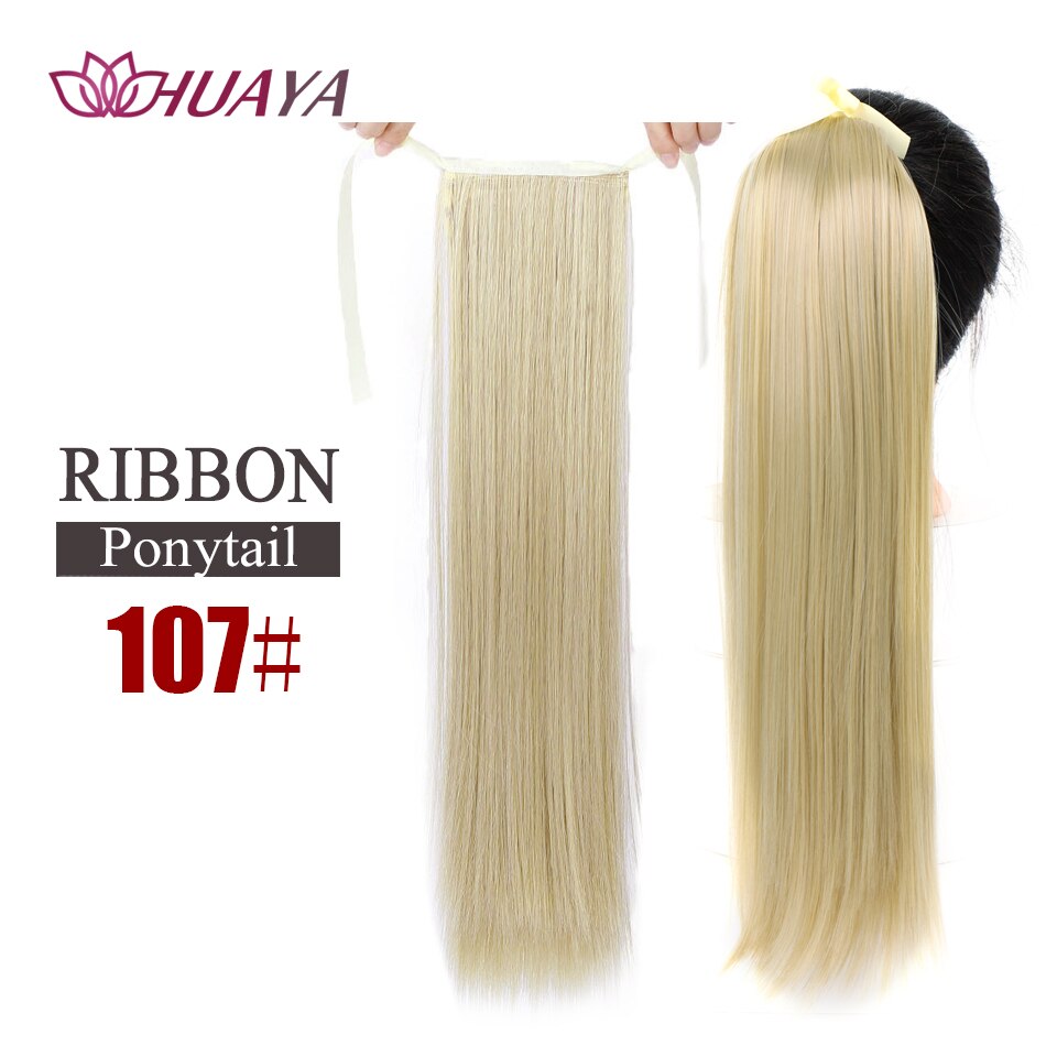 HUAYA Long Straight Clip In Hair Tail False Hair Ponytail Hairpiece With Hairpins Natural Synthetic Hair Extensions Pony Tail: H-107