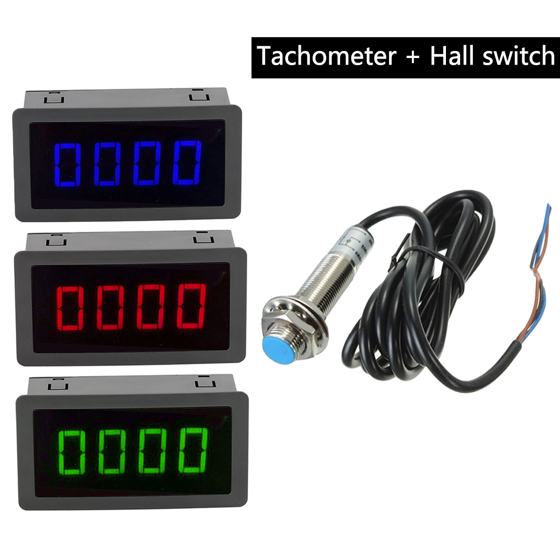 LED Tachometer 1pcs Digital RPM Speed Meter Motorcycle Bike Tachometer gauge With Hall Proximity Switch Sensor NPN