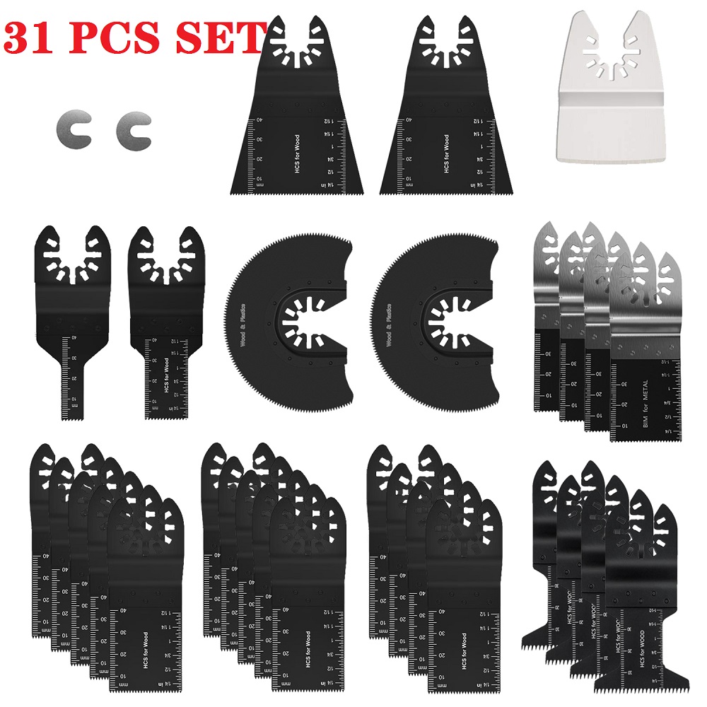 Universal Oscillating Multi Tool Saw Blade Quick Release Dewalt for Renovator Power Tool Wood Cutting 10-120Pcs/Set: 31PCS