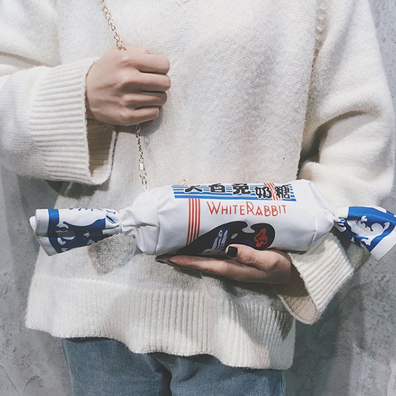 Mädchen-Segeltuch-handtasche mit Karikatur-motiv: weißes kaninchen, cremige Bonbons, damen- #39