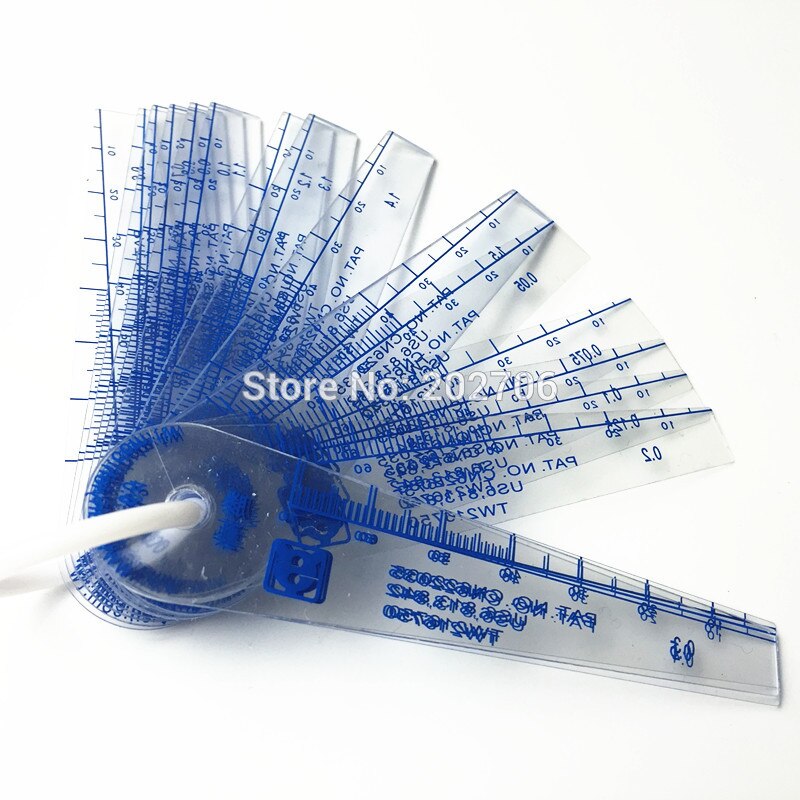 Jauge d&#39;épaisseur de bouchon en plastique, outil de mesure de remplissage d&#39;écart avec feuille en PVC, 0.05-1.5-2.0-3mm, 20 pièces (Taiwan)