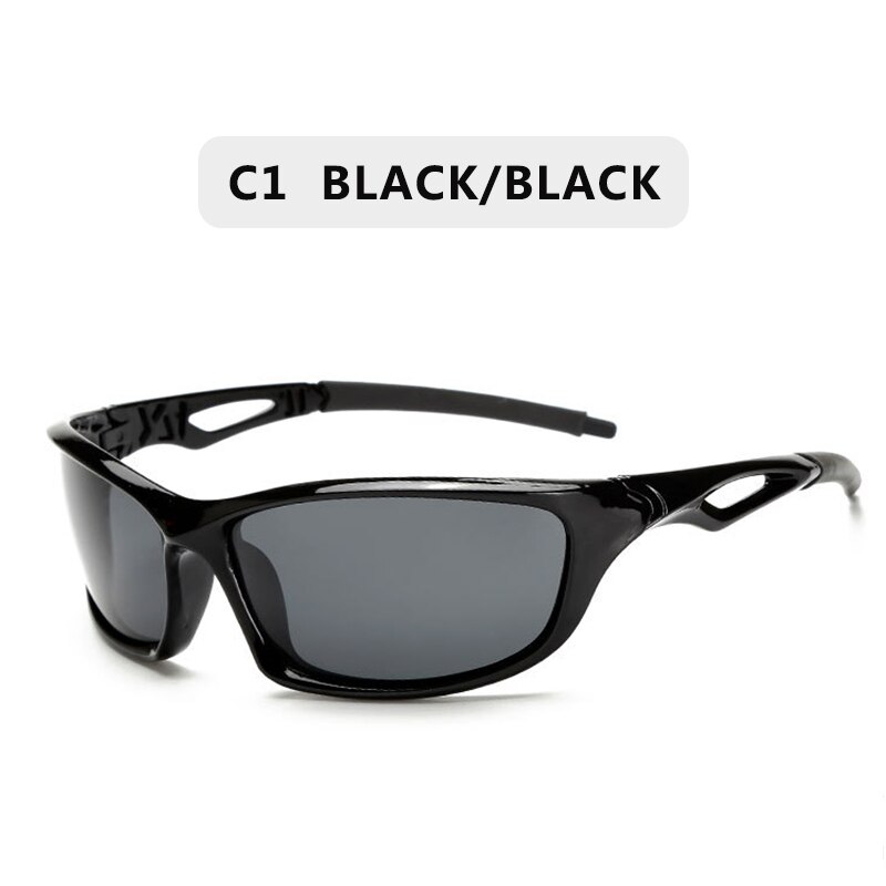 Polarized Sunglasses Men Brand Square Sports Sun Glasses for Men Driving Fishing Black Frame Goggle UV400: C1