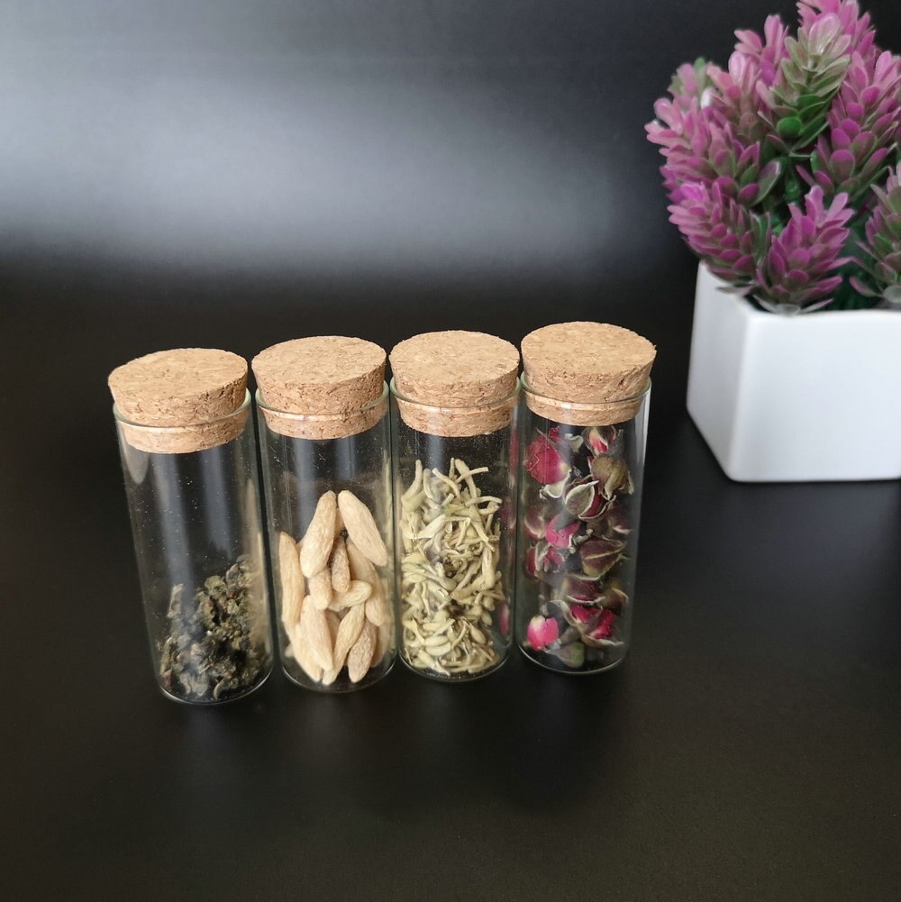 Tubes à essai transparents avec bouchon en liège, 50 pièces/lot, 30x75mm 35ml, bouteilles de souhait en verre pour décoration de mariage et de