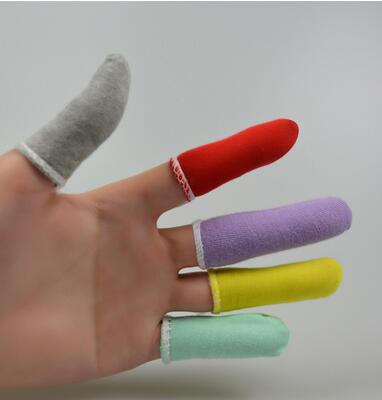 50 stk / pakke engangsbomuldsfingerbørse skridsikker åndbar beskyttelse fingerbeskyttere forlængelseshandsker konstruktionsværktøj: Farverig