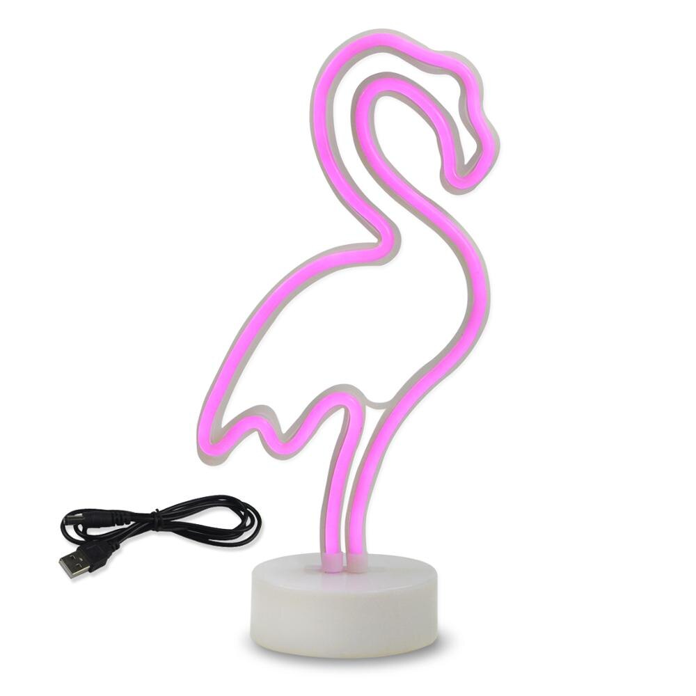USB/Batterie Neon Lampen Rohr Neon Licht LED Flamingo Einhorn Zeichen Lampe Hause Schreibtisch Tisch Weihnachten Hochzeit Decor Led lampe Kinder