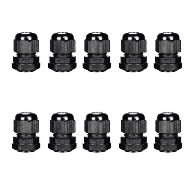 10pcs Seal Nylon Cable Gland Kit Outdoor Waterproof Ip68 Cable Gland Joints Adjustable Locknut Electrical Equipment Accessories: PG11