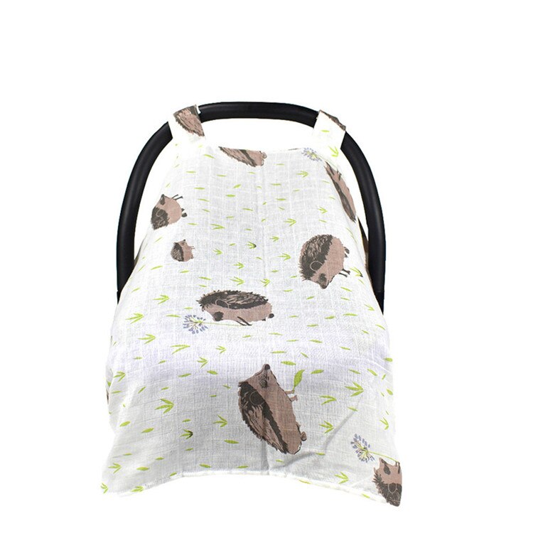 Muslin Cotton Floral Baby Car Seat Cover Canopy Multi-Use Stroller Cradle Sunscreen Canopy Carseat Cover Shopping Cart Cover: 4