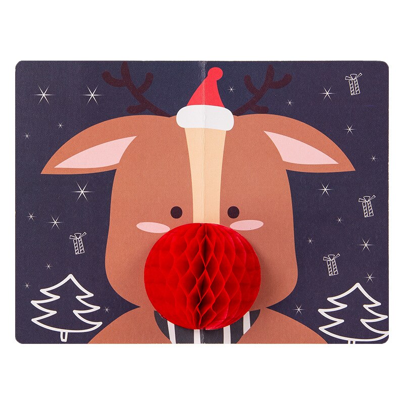 Tarjeta de felicitación Pop-UP 3D de Papá Noel, muñeco de nieve, Merry Christmas árbol, con sobre para fiestas, de invitaciones, tarjeta de Año