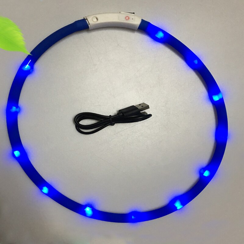 Hunde halsbånd kæledyr hund glødende halsbånd usb genopladeligt blinkende nat katte halsbånd bamse lysende led lys kæledyr halsbånd snor: 3 / M