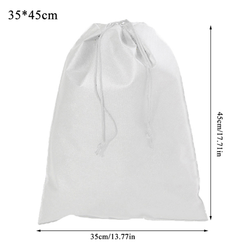 Non-woven Fabrics Drawstring Bag Shoes Travel Portable Organizer Toiletry Bag Case Clothes Backpacks Shopping Bag: white 35x45cm