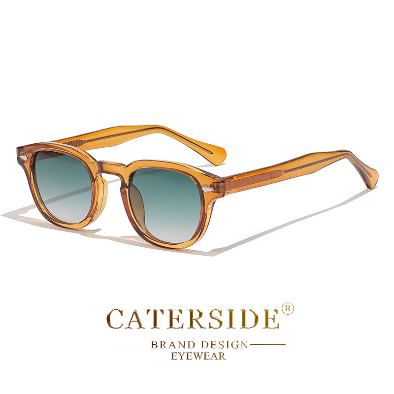 CATERSIDE, gafas de sol redondas Retro para hombre, gafas de sol Punk con Pin de ácido propiedónico, gafas de sol de lujo para mujer, gafas deportivas de ocio para UV400: Negro