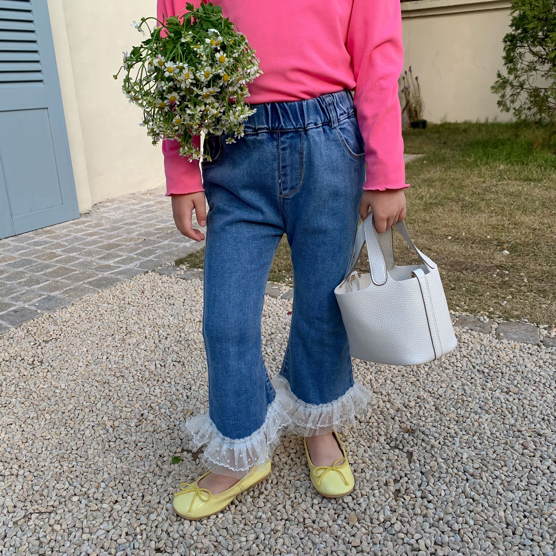 2022 frühjahr Neue Mädchen Denim Hosen freundlicher Koreanische Deisgn Hosen