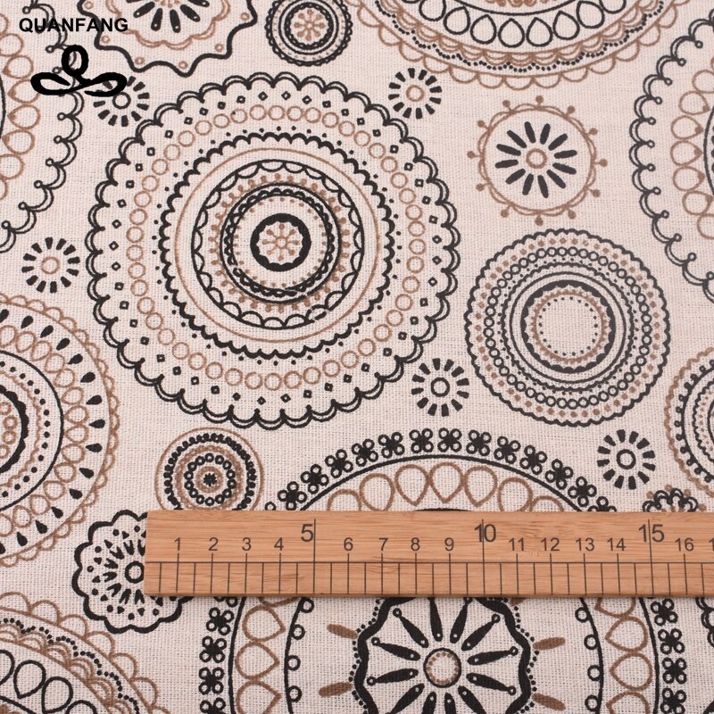 QUANFANG circular pattern, printed cotton quilted quilting, sewing, DIY, sofa/table, fabric furniture half meter