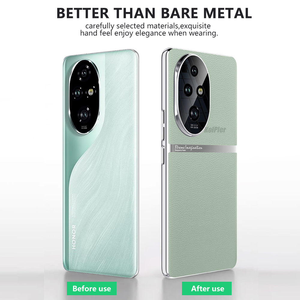 Originele Case Voor HONOR 200 Pro Luxe lederen Harde Schokbestendige Cover Voor HONOR 200 PRO Lens Bescherming Plating Skin Coque