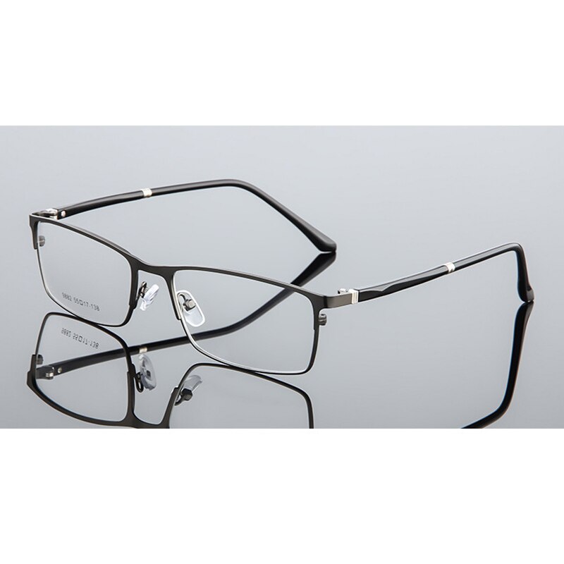 Seemfly Anti-blue Ray cuadrada de Metal gafas montura clásica completa de óptica, gafas para miopía Unisex para hombres y mujeres: Gray