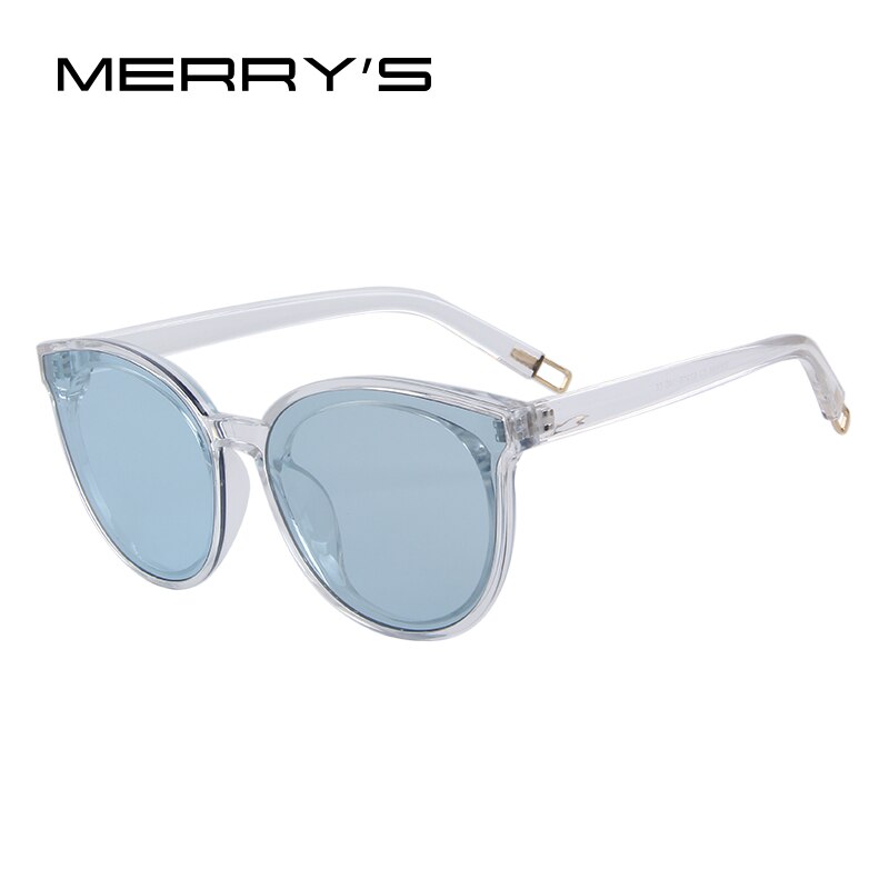 Merry's dames klassieke merk zonnebrillen vintage cat eye zonnebril s' 8094: C05 helderblauw