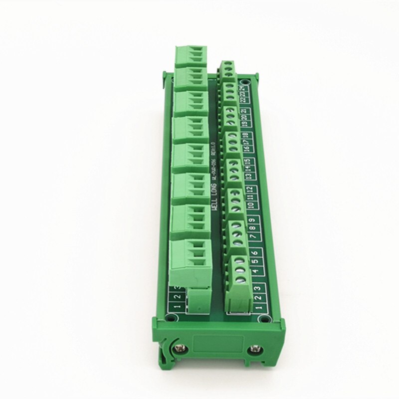 DIN Rail Mount 15A/300V 8x3Position Screw Terminal Block Distribution Module.