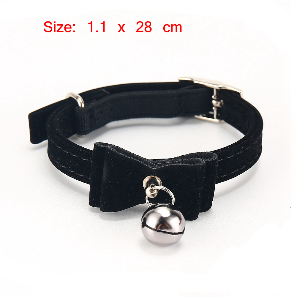 Cat Collars Breakwaay Bells Pet Collar for Cats Small Dog Collars Kitten Pets Supplies Dog-collar Leash Cat Necklace PQ004: PQ004-Black