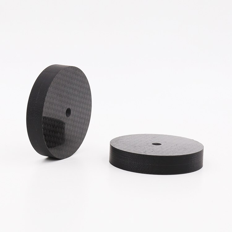 4 Uds X Negro fibra de carbono plato giratorio altavoz aislamiento 50X10mm Base de Punta Zapata pies para amplificador Hifi, CD, reproductor de DVD