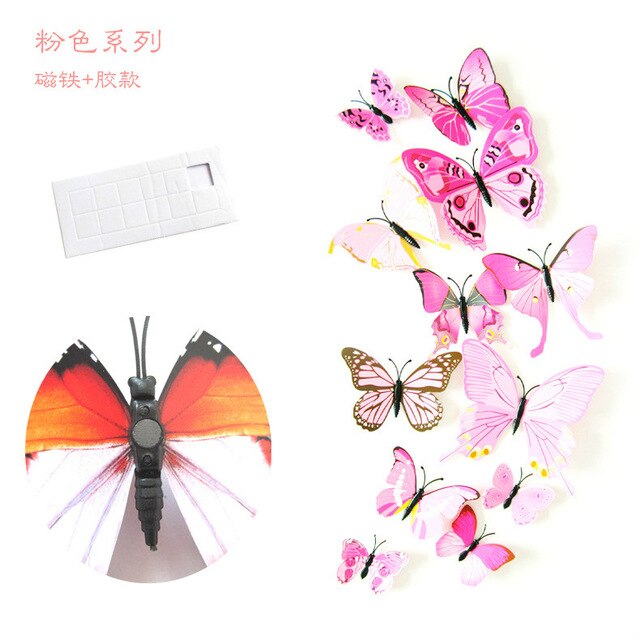 12PCS/Lot Garden Colourful Butterfly Decorative Stakes Wind Spinners Garden Decorations Simulation Butterfly: Green