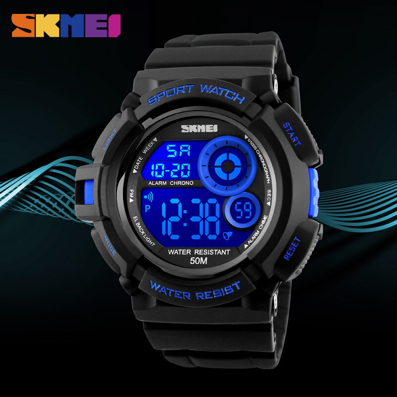 SKMEI Outdoor Sport Horloge Mannen Eenvoudige Kleurrijke LED Display Horloges Waterdicht Schokbestendig Digitale Horloge reloj hombre 1222