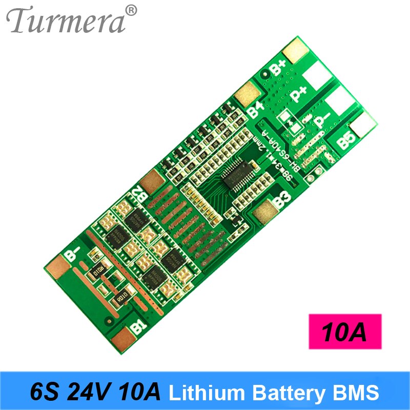 Turmera 6S 24V 10A 40A Bms 18650 Lithium Batterij Protected Board Met Balans Voor 25V Schroevendraaier Batterij en E-Bike Batterij Gebruik: 6S 10A BMS