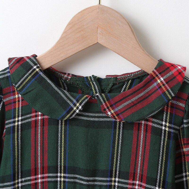 Baby Long Sleeve Dress Newborn Plaid Long Sleeve Dress