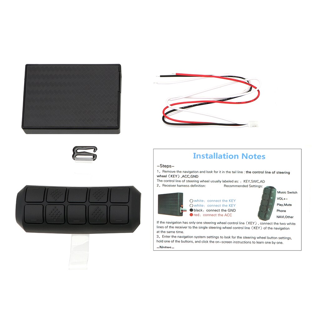 Télécommande universelle de voiture, télécommande sans fil, bouton de volant, multifonction, lecteur DVD GPS, écran LCD rétro-éclairé