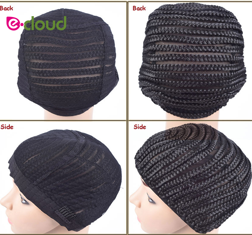 Hair Tools Cornrow Wig Caps For Making Wigs With Combs Adjustable Black Crochet Braided Weaving Cap Lace Elastic Hairnet