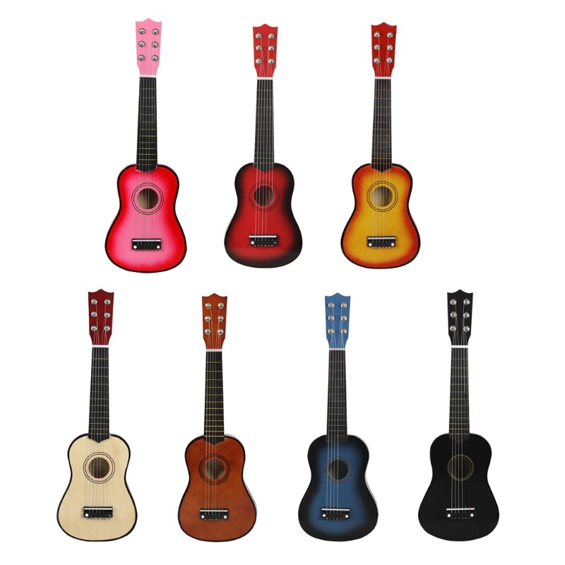 21 Inch 6 String Basswood Acoustic Guitar Small Guitar For Beginners Practice Kids Practical Playing Musical Instruments