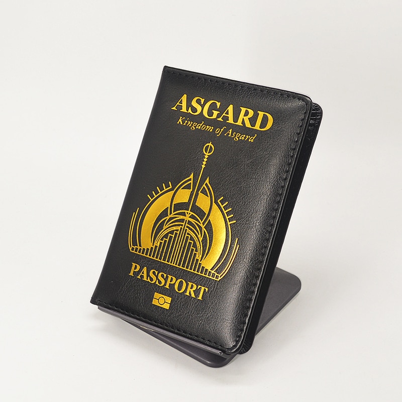 Asgard capa para passaporte, porta-passaporte couro pu porta-passaporte preto