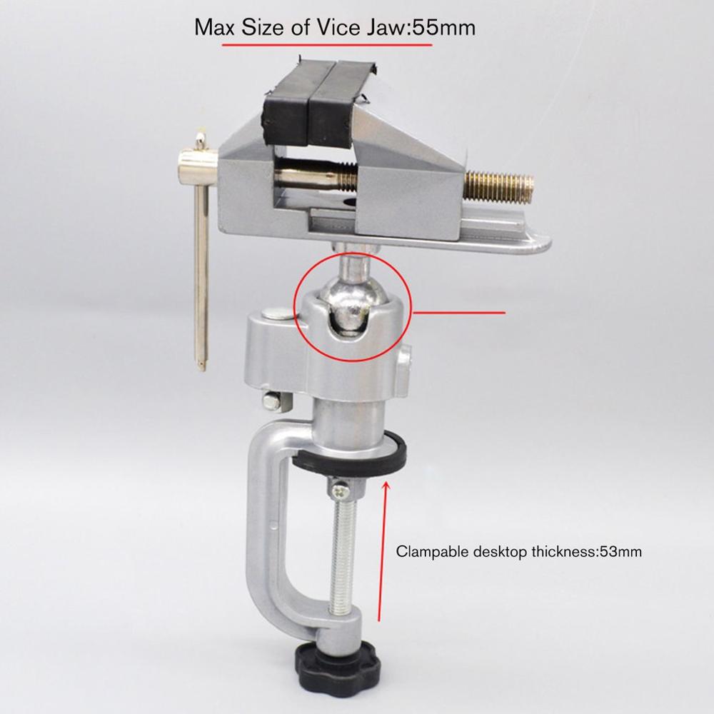 2 in 1 Table Vise Bench Vice Aluminium Alloy 360 Degree Rotating Universal Vise Precise Mini Vise Clamp Alloet