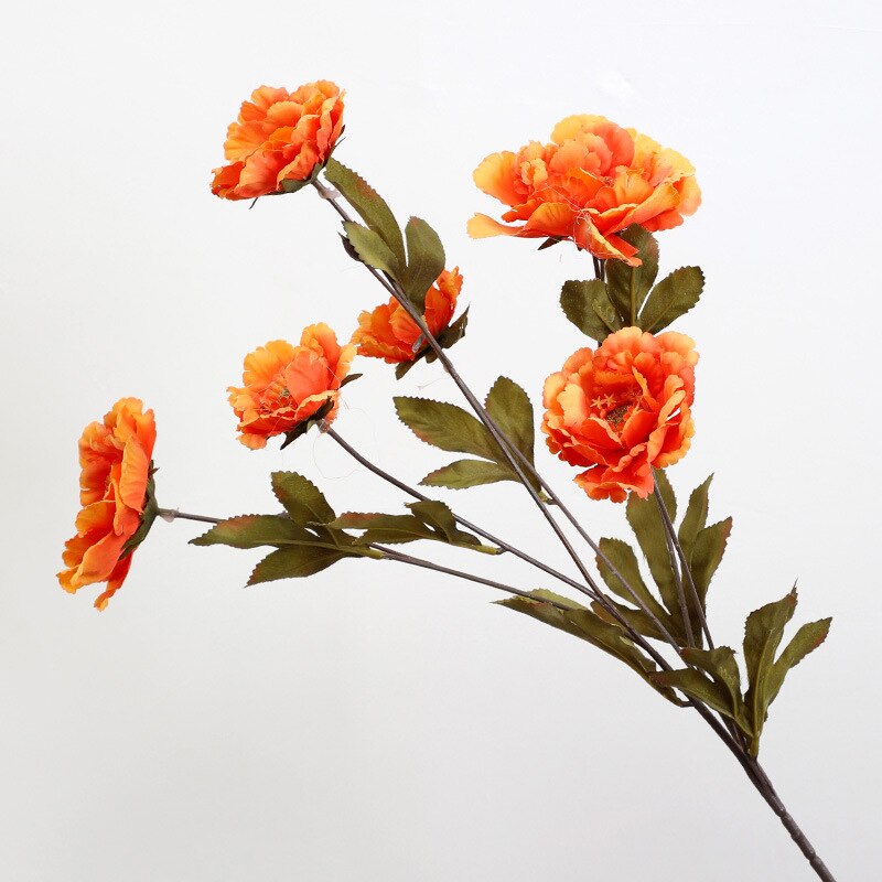 Pioen Zijden Doek Simulatie Bloem Bruiloft Decoratie Diy Guirlande Decoratie Thuis Ambachten Plant Kunstmatige Bloem: Orange red