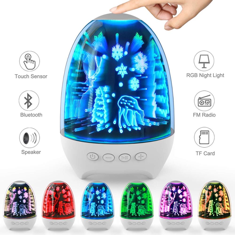 SWUKO 2 In 1 3D Nachtlampje Bluetooth Speaker Bedlampje Touch Control Multi Gekleurde Party LED Mood Light idee
