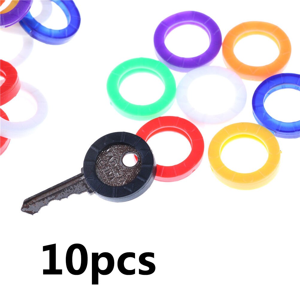 10/24/32Pcs Multi Color Key Covers Hollow Rubber Soft Key Locks Keys Cap Topper Keyring Key Case Easy Identification Of Door Key: 10pcs