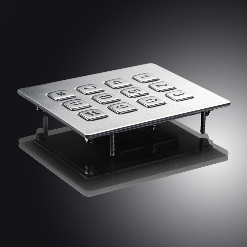 Industrial Keyboard with 12 Keys IP65 3x4 Kiosk Metal USB Keypad Stainless Steel Metallic Waterproof Slim Electric Lock Keypad