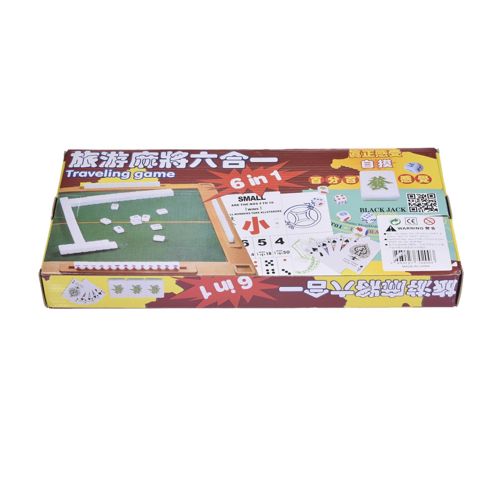 6 In 1 Combination Mini Chinese Mahjong Set Folding Melamine Game Set Mahjong Board Game Set Crab Dice Games For Kids Adults