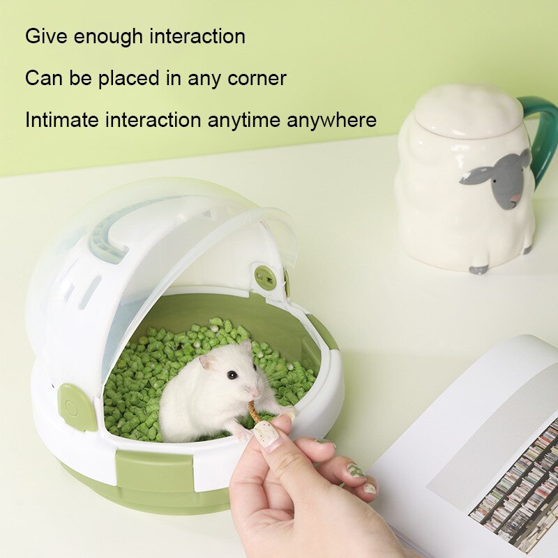 Hamster cage with golden bear hut special breeding... - Grandado - Micro Hamster Enclosure With Easy Cleaning