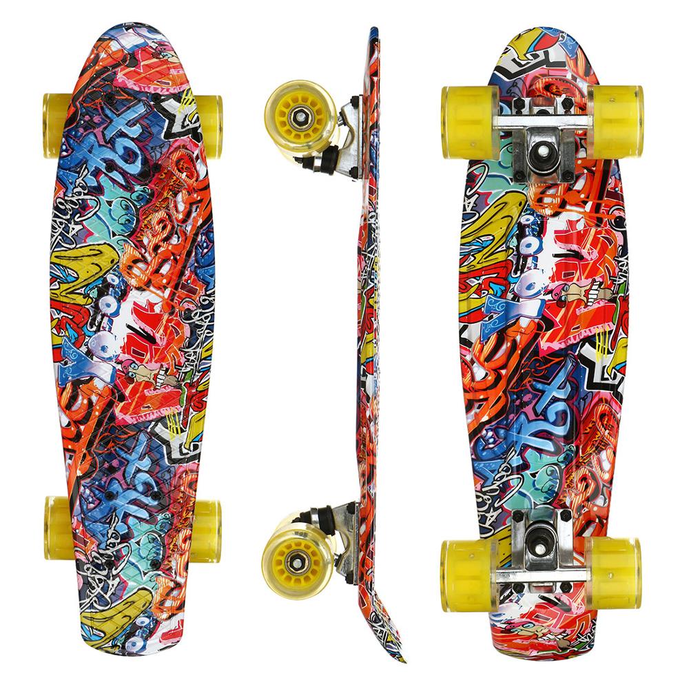 23" Complete Mini Cruiser Skateboard Penny Board Skate Board Sidewalk Road Sliding Single Kicktail Hard Plastic PU Wheels Girls: A28