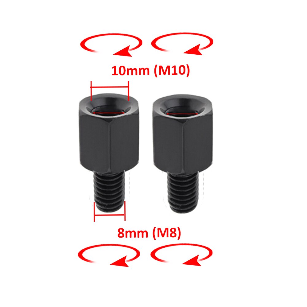 Clockwise Anti-clockwise 8 to10mm Motorcycle Rearview Mirror Screw Thread Adapter Conversion Bolt Mirror Screw For Yamaha KTM: Black 10-8 R-RR