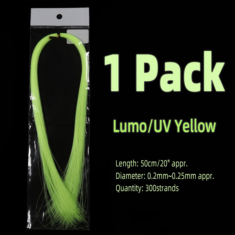 WIFREO Luminous Glow Tinsel Fluorescent Fly Fishing Thread Strand String Line diy Jig Assist Hook Lure Sabiki Rig Fishing Tackle: 1 pack LUMO Yellow