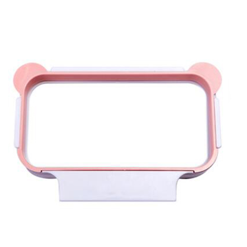 Plastic Hanging Kitchen Cupboard Door Garbage Bags Holder Portable ABS Waste Bag Racks Rubbish Bag Holder Home Kitchen Organizer: pink