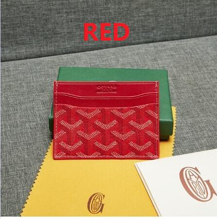 Men's Women's Wallets Purse Handbags Bags Card Holder PU Leather With Dust Bag & Green Box: red